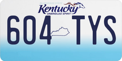 KY license plate 604TYS
