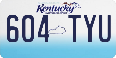 KY license plate 604TYU