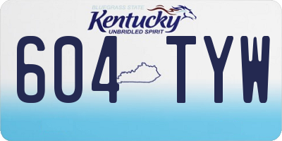 KY license plate 604TYW