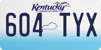 KY license plate 604TYX