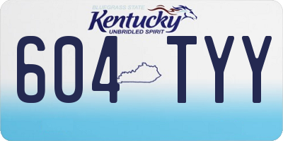 KY license plate 604TYY