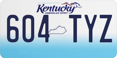 KY license plate 604TYZ