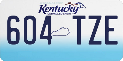 KY license plate 604TZE