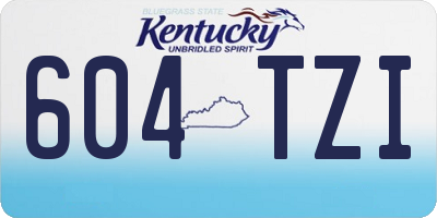KY license plate 604TZI