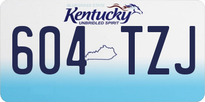KY license plate 604TZJ