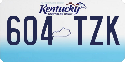 KY license plate 604TZK