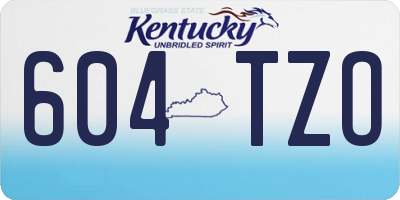 KY license plate 604TZO
