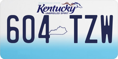KY license plate 604TZW
