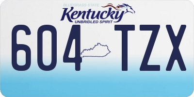KY license plate 604TZX