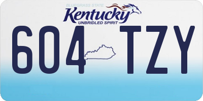 KY license plate 604TZY