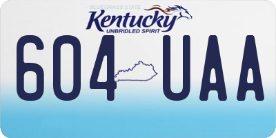 KY license plate 604UAA