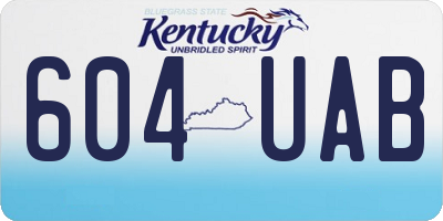 KY license plate 604UAB