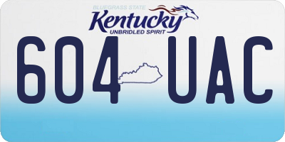 KY license plate 604UAC