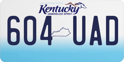 KY license plate 604UAD