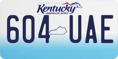 KY license plate 604UAE