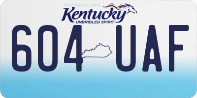 KY license plate 604UAF