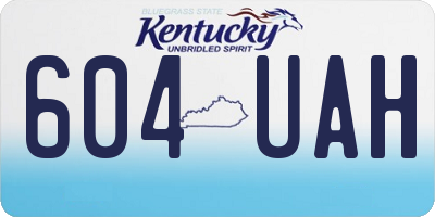 KY license plate 604UAH