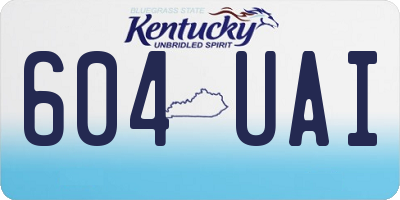 KY license plate 604UAI