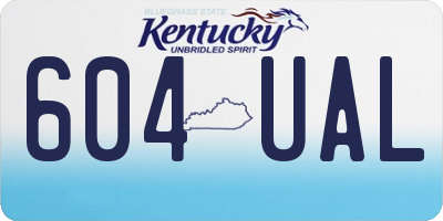 KY license plate 604UAL