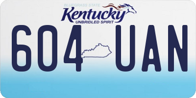 KY license plate 604UAN