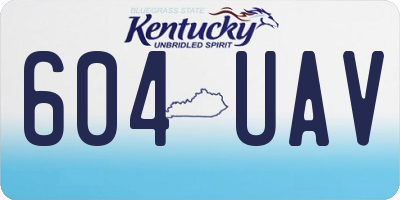KY license plate 604UAV