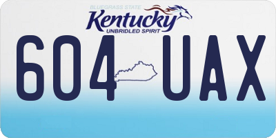 KY license plate 604UAX
