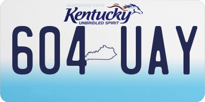KY license plate 604UAY