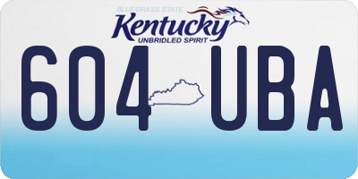 KY license plate 604UBA