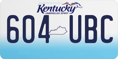 KY license plate 604UBC