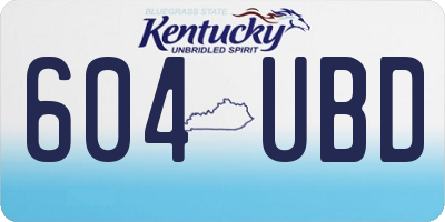 KY license plate 604UBD