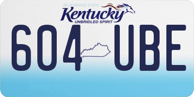 KY license plate 604UBE
