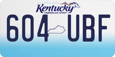 KY license plate 604UBF