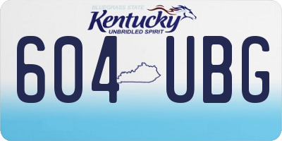 KY license plate 604UBG