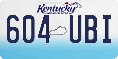 KY license plate 604UBI