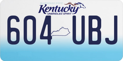 KY license plate 604UBJ