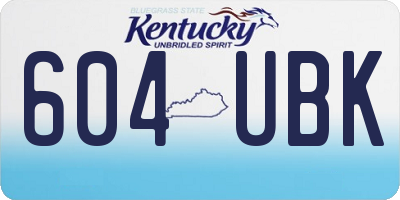 KY license plate 604UBK