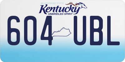 KY license plate 604UBL
