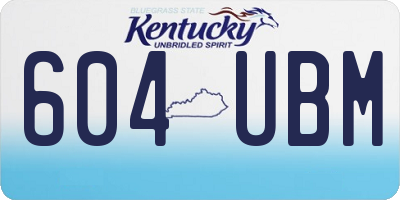 KY license plate 604UBM