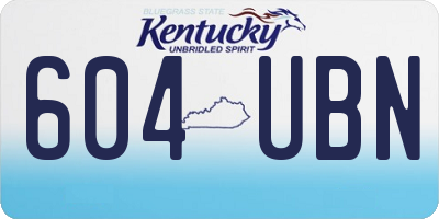 KY license plate 604UBN