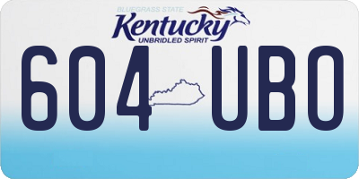 KY license plate 604UBO
