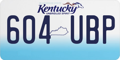 KY license plate 604UBP