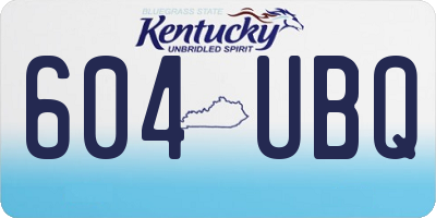 KY license plate 604UBQ