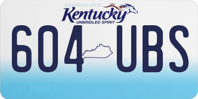 KY license plate 604UBS