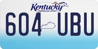 KY license plate 604UBU