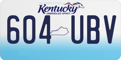 KY license plate 604UBV