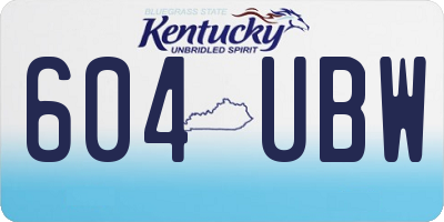 KY license plate 604UBW