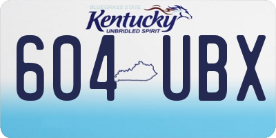 KY license plate 604UBX