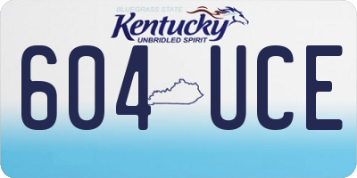 KY license plate 604UCE