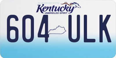 KY license plate 604ULK