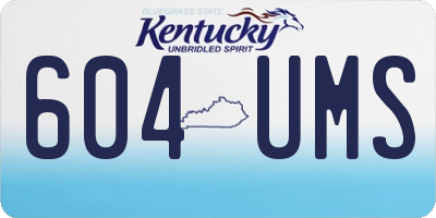 KY license plate 604UMS
